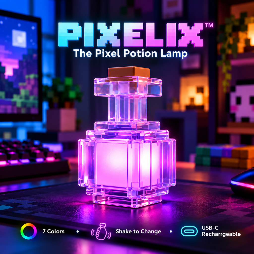 Pixelix™ Pixel Potion – 7-Color LED Desk Lamp