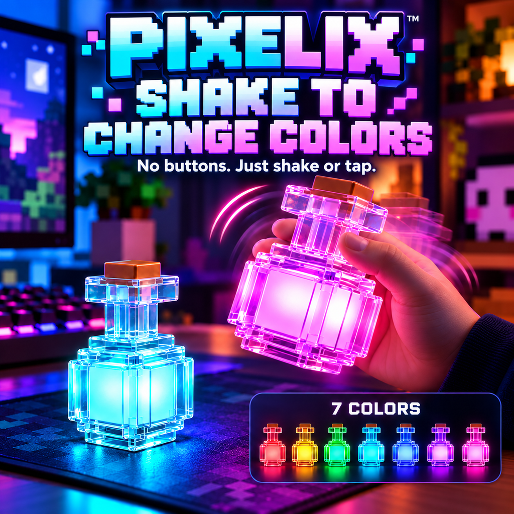 Pixelix™ Pixel Potion – 7-Color LED Desk Lamp