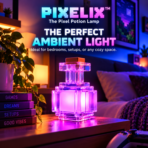 Pixelix™ Pixel Potion – 7-Color LED Desk Lamp